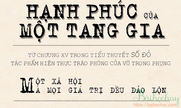 Phân tích nghệ thuật trào phúng trong: Hạnh phúc của một tang gia trích Số đỏ - Vũ Trọng Phụng